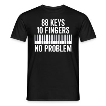 Funny Piano Player Teacher 88 Keys Piano Lover - Men's T-Shirt - black - Front - AI Model Male 178 light (178cm)