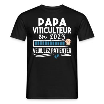 Papa Viticulteur 2023 Viticulture Métier Humour - T-shirt homme - noir - Devant - AI Model Male 178 light (178cm)