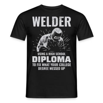 Welding Welder Metal Construction Ironworker - Men's T-Shirt - black - Front - AI Model Male 178 light (178cm)