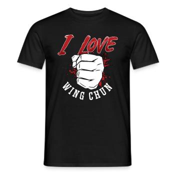 Wing Chun J’aime Wing Chun Fighter Kung Fu Fight - T-shirt homme - noir - Devant - AI Model Male 178 light (178cm)