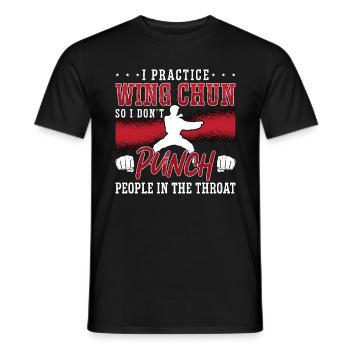 Je pratique les arts martiaux Wing Chun Fighter Kung Fu - T-shirt homme - noir - Devant - AI Model Male 178 light (178cm)