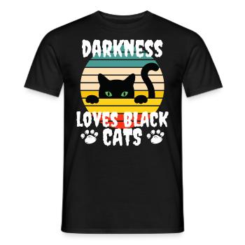 darkness loves black cats gift idea - Men's T-Shirt - black - Front - AI Model Male 178 light (178cm)