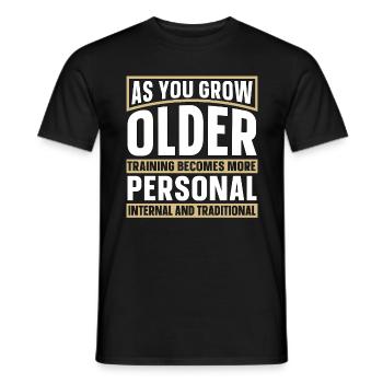 Wing Chun en vieillissant combattant d’entraînement - T-shirt homme - noir - Devant - AI Model Male 178 light (178cm)