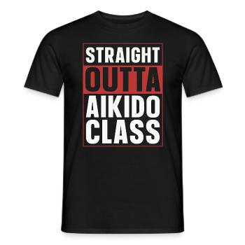Aikido Straight Outta Aikido Class Samurai Fighter - Männer T-Shirt - Schwarz - Vorne - AI Model Male 178 light (178cm)