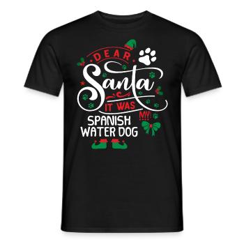 Spanischer Wasserhund Hund Weihnachten Hunderasse - Männer T-Shirt - Schwarz - Vorne - AI Model Male 178 light (178cm)