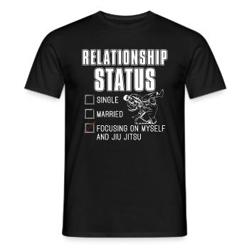 Jiu Jitsu Relationship Status Combat Fight Fighter - Men's T-Shirt - black - Front - AI Model Male 178 light (178cm)