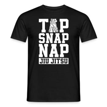 Jiu Jitsu Tap Snap Nap Jiu Jitsu Fighting Fighter - Men's T-Shirt - black - Front - AI Model Male 178 light (178cm)
