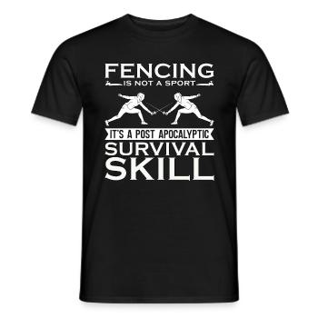Fencing Is Not A Sport It's Longswords Duel Fencer - Männer T-Shirt - Schwarz - Vorne - AI Model Male 178 light (178cm)