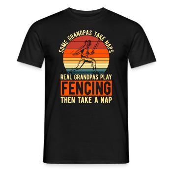 Fencing Some Grandpas Take Retro Sword Duel Fencer - Männer T-Shirt - Schwarz - Vorne - AI Model Male 178 light (178cm)