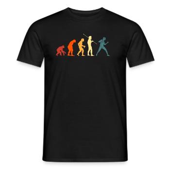 Fencing Fencing Retro Evolution Sword Sport Fencer - Männer T-Shirt - Schwarz - Vorne - AI Model Male 178 light (178cm)