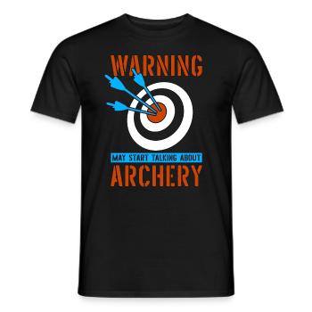 Archery Warning May Start Crossbow Shooting Archer - Men's T-Shirt - black - Front - AI Model Male 178 light (178cm)