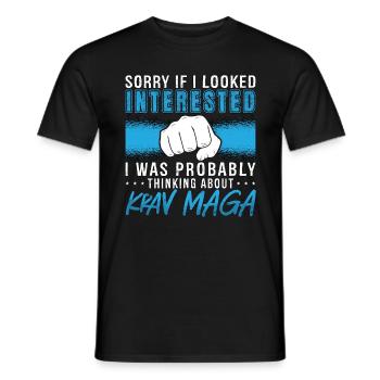 Krav Maga Sorry If I Looked Black Belt MMA Fighter - Männer T-Shirt - Schwarz - Vorne - AI Model Male 178 light (178cm)