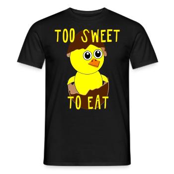 Chicks - TOO SWEET TO EAT - vegan fun4m3animal - Men's T-Shirt - black - Front - AI Model Male 178 light (178cm)
