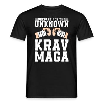 Krav Maga se prépare pour le combattant MMA de combat rapproché - T-shirt homme - noir - Devant - AI Model Male 178 light (178cm)