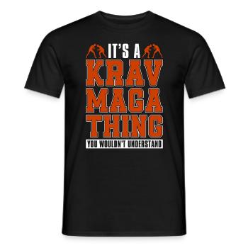Krav Maga It's A Krav Maga Thing Military Fighter - Men's T-Shirt - black - Front - AI Model Male 178 light (178cm)
