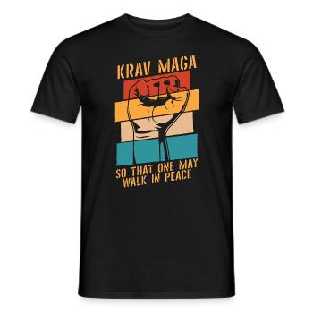 Krav Maga So That One Martial Arts Retro Fighter - Men's T-Shirt - black - Front - AI Model Male 178 light (178cm)