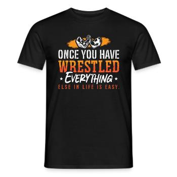 Arm Wrestling Once You Have Muscle Sports Wrestler - Men's T-Shirt - black - Front - AI Model Male 178 light (178cm)