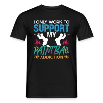 Paintball I Only Work To Splatter Paintball Player - Männer T-Shirt - Schwarz - Vorne - AI Model Male 178 light (178cm)