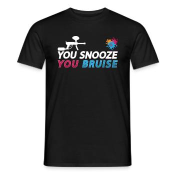 Paintball You Snooze You Splatter Paintball Player - Männer T-Shirt - Schwarz - Vorne - AI Model Male 178 light (178cm)