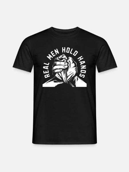 Arm Wrestling Real Men Hold Hands Muscles Wrestler - T-shirt herr - svart