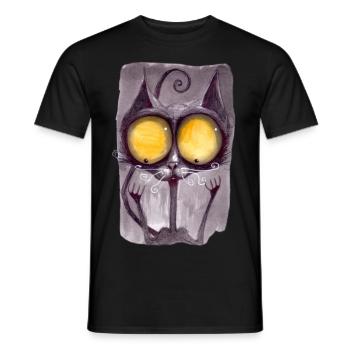 Serial Cat 17 - Men's T-Shirt - black - Front - AI Model Male 178 light (178cm)