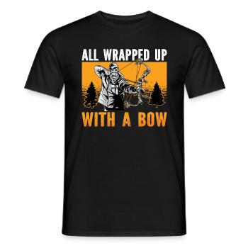 Bowhunting All Wrapped Up With Crossbows Bowhunter - Men's T-Shirt - black - Front - AI Model Male 178 light (178cm)