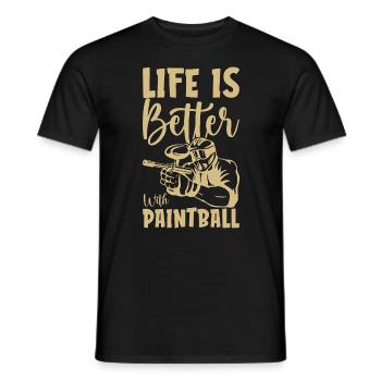 La vie de paintball est meilleure avec Paintballing Player - T-shirt homme - noir - Devant - AI Model Male 178 light (178cm)