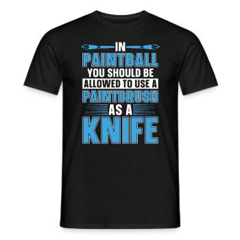 Paintball In Paintball You Should Paint Gun Player - Men's T-Shirt - black - Front - AI Model Male 178 light (178cm)