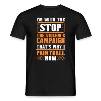 Paintball Je suis avec Stop Violence maintenant Airgun Player - T-shirt homme - noir - Devant - AI Model Male 178 light (178cm)
