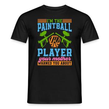 Paintball Je suis le joueur de paintball Splatter Player - T-shirt homme - noir - Devant - AI Model Male 178 light (178cm)