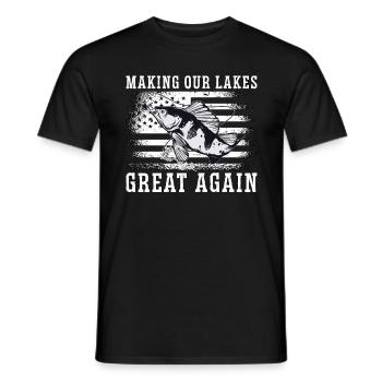 Bowfishing Making Our Lakes Arrow Sports Bowfisher - Men's T-Shirt - black - Front - AI Model Male 178 light (178cm)