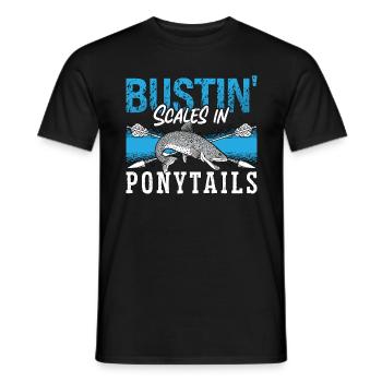 Bowfishing Bustin' Scales In Fisherman Bowfisher - T-shirt homme - noir - Devant - AI Model Male 178 light (178cm)