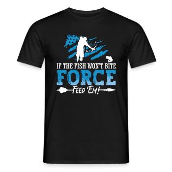 Bowfishing If The Fish Won't Bite Arrow Bowfisher - Men's T-Shirt - black - Front - AI Model Male 178 light (178cm)