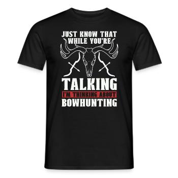 Bowhunting Just Know That Shooting Sport Bowhunter - Men's T-Shirt - black - Front - AI Model Male 178 light (178cm)