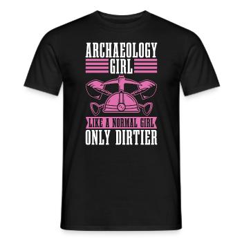 Archaeology Girl Like A Prehistoric Archaeologist - Männer T-Shirt - Schwarz - Vorne - AI Model Male 178 light (178cm)