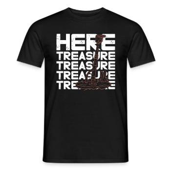 Détecteur de métaux ici Détecteur de trésor - T-shirt homme - noir - Devant - AI Model Male 178 light (178cm)