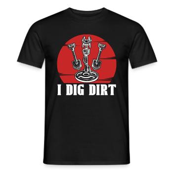 Metal Detecting I Dig Dirt Metal Hunt Detectorist - Men's T-Shirt - black - Front - AI Model Male 178 light (178cm)