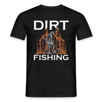 Metal Detecting Dirt Fishing Treasures Detectorist - Men's T-Shirt - black - Front - AI Model Male 178 light (178cm)