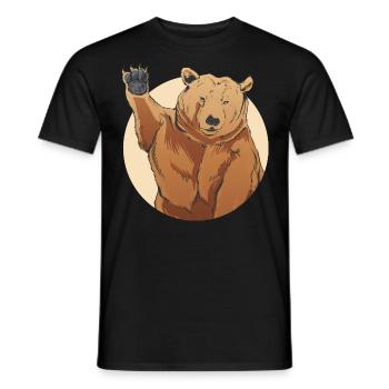 Russian bear with the slogan Russian soul for - Men's T-Shirt - black - Front - AI Model Male 178 light (178cm)