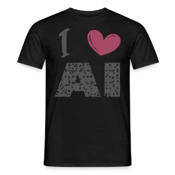 i love ai - Männer T-Shirt - Schwarz - Vorne - AI Model Male 178 light (178cm)