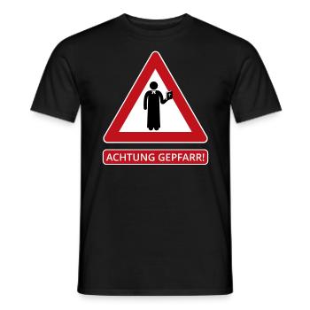Achtung Gepfarr für Pfarrer, Priester, Pastoren - Männer T-Shirt - Schwarz - Vorne - AI Model Male 178 light (178cm)