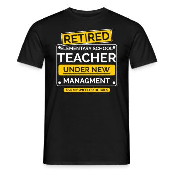 Primary school teacher Prenison pension - Men's T-Shirt - black - Front - AI Model Male 178 light (178cm)