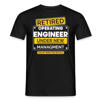 Récupération de départ à la retraite des ingénieurs d’exploitation - T-shirt homme - noir - Devant - AI Model Male 178 light (178cm)
