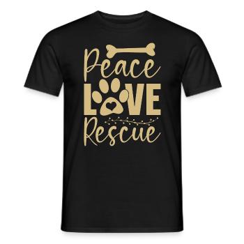 Sauvetage d’animaux Paix Amour Adoption Sauveteur d’animaux - T-shirt homme - noir - Devant - AI Model Male 178 light (178cm)