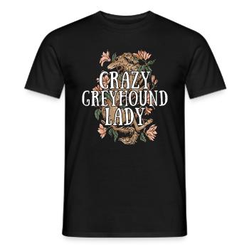 Greyhound Crazy Greyhound Lady Greyhound Racer - Männer T-Shirt - Schwarz - Vorne - AI Model Male 178 light (178cm)