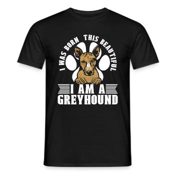 Greyhound Racing I Was Born This Greyhound Racer - Men's T-Shirt - black - Front - AI Model Male 178 light (178cm)