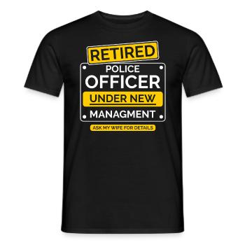 Polizeibeamter Ruhestand Polizist - Männer T-Shirt - Schwarz - Vorne - AI Model Male 178 light (178cm)