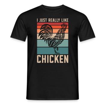 Cock I Just Really Retro Cocks Cock Lover - Men's T-Shirt - black - Front - AI Model Male 178 light (178cm)