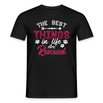 Animal Rescue The Best Things Adopt Animal Rescuer - Men's T-Shirt - black - Front - AI Model Male 178 light (178cm)