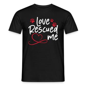 Animal Rescue Love Rescued Me Adopt Animal Rescuer - Men's T-Shirt - black - Front - AI Model Male 178 light (178cm)